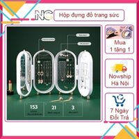 Hộp đựng đồ trang sức hoa tai trang sức nhiều lớp chống bụi, Kệ đựng đồ trang điểm thông minh