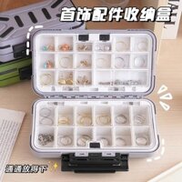 Hộp đựng đồ trang sức kiểu mới Hộp đựng đồ trang sức lưới bên trong có thể tháo rời nắp lật bằng nhựa Hộp đựng đồ trang sức bông tai vòng cổ dung tích lớn YXTJ