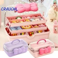 Hộp đựng đồ trang sức LUOL, Hộp đựng kẹp tóc pp chống thấm nước, Phụ kiện tóc nhiều lớp nơ dễ thương cho trẻ em