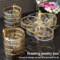 Hộp đựng đồ trang sức PTOYS, Hộp đựng bông tai nhẫn chống bụi dung tích lớn, Hộp đựng mỹ phẩm nhiều lớp xoay di động