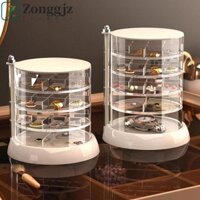 Hộp đựng đồ trang sức xoay ZONGGJZ, Hộp đựng bông tai xoay 360 độ 4-5 lớp, Chống oxy hóa bền bỉ Chống bụi Dễ dàng phân loại Hộp đựng trang điểm để bàn