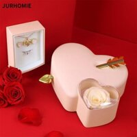 Hộp đựng đồ trang sức JURHOMIE, Hộp quà tặng hoa hồng đỏ xuyên trái tim, Hộp giấy đóng gói quà tặng hoa xà phòng Quà tặng ngày lễ tình nhân