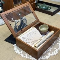 Hộp đựng đồ trong suốt có nắp lật bằng gỗ nguyên khối, Hộp đồ chơi, búp bê làm bằng tay, mỹ phẩm để bàn, ZNAE cổ điển kiểu Nhật