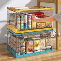 Hộp đựng đồ trong suốt DSBY, Thùng nhựa gấp gọn bảo quản đồ tiện lợi, Hộp nhựa đựng đồ thông minh có lắp có bánh xe