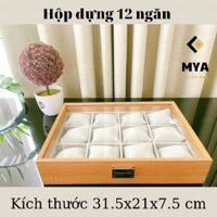 Hộp đựng đồng hồ bằng gỗ 12 ngăn cao cấp loại một