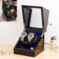 Hộp đựng đồng hồ cơ xoay tự động Tbox lên cót cho 2 đồng hồ cơ với nhiều chế độ xoay