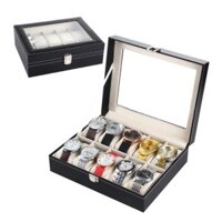 Hộp đựng đồng hồ vỏ da cao cấp có khoá thiết kế tinh tế nhỏ gọn 10 Ngăn