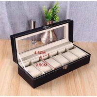 Hộp đựng đồng hồ vỏ da cao cấp có khoá thiết kế tinh tế nhỏ gọn - Đen 6 Ngăn