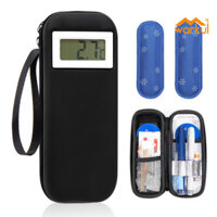 Hộp đựng du lịch làm mát Insulin WARKUL có màn hình nhiệt kế Thuốc làm mát tiểu đường cho du lịch Túi đựng thuốc lạnh cầm tay có lưu trữ khoa học