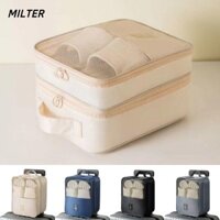 Hộp đựng du lịch MILTER, Túi đựng giày hành lý bằng vải Polyester, Túi đựng đồ di động có dây kéo 3 lớp Túi Tote cho nam nữ