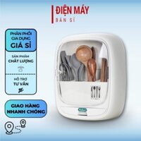 Hộp đựng đũa thìa dán tường Hokori Việt Nhật có nắp đậy 4 ngăn, kệ đựng đũa thìa, ống cắm đũa - Gia dụng giá sỉ