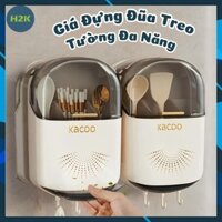 Hộp Đựng Đũa Thìa Treo Tường Thoáng Khí Tránh Ẩm Mốc - Ống Đựng Đũa Có Nắp Đậy Chống Bụi,Côn Trùng Kèm Móc Treo Tiện Lợi