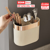 Hộp đựng đũa treo tường, ống đựng đũa , khay đựng đũa muỗng có móc treo tiện lợi gắn tường không cần khoan đục