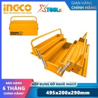 Hộp đựng dụng cụ đa năng INGCO HTB02 495x200x290mm hộp đồ nghề 3 tầng tấm thép dầy 0.6~0.8mm siêu bền cứng