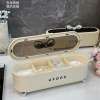 Hộp Đựng Gia Vị 4 Ngăn Phong Cách Bắc Âu UFORU Kèm Phụ Kiện Nơ Siêu Xinh - Lọ Đựng Gia Vị Thông Minh Vệ Sinh, An Toàn