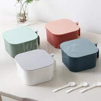 Hộp đựng gia vị 4 ngăn 14x16x8cm nhiều màu