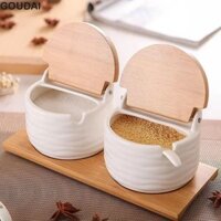 Hộp đựng gia vị GOUDAI Khay gỗ Muối hiện đại