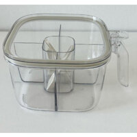 Hộp đựng gia vị thìa một chạm Tay cầm 4 phần Gia vị / Hộp đựng bột (có 4 thìa)