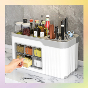 Hộp đựng gia vị và dụng cụ nhà bếp đa năng