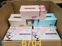 Hộp đựng giấy ăn chữ nhật size trung kèm khay lọ tăm tiêu bằng nhựa cao cấp - TH20  giao màu ngẫu nhiên