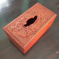 Hộp đựng giấy ăn gỗ  cao cấp trạm hình ông Phúc - Lộc - Thọ -  TƯ VẤN MIỄN PHÍ
