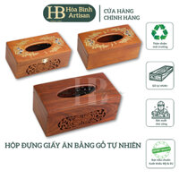 Hộp Đựng giấy bằng gỗ bách xanh - Hòa Bình Artisan - Hàng gỗ xuất khẩu sang thị trường Nhật Bản, EU, US