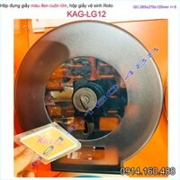 Hộp đựng giấy cuộn lớn KAG-LG12 màu đen, hộp giấy vệ sinh Roto nhựa đen sử dụng tốt không lo gỉ séc