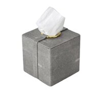 HỘP ĐỰNG GIẤY DA CÁ ĐUỐI VUÔNG XÁM 13 x 13 cm