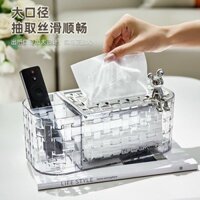Hộp Đựng Giấy Để Bàn Acrylic Hình Gấu Mẫu Mới, Hộp Giấy Ăn Có Ngăn Đựng Đồ Tiện Lợi