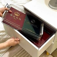 Hộp đựng giấy để bàn SKJK, Hộp đóng gói bằng nhựa trong suốt, Hộp đựng giấy A4 di động đa năng dành cho gia đình