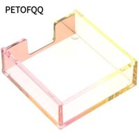 Hộp đựng giấy ghi nhớ PETOFQQ, Hộp đựng giấy dán đơn giản màu hồng, Quà tặng Hộp đựng giấy Acrylic bền bỉ Văn phòng