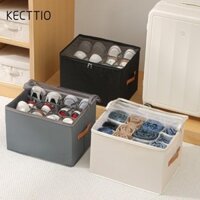 Hộp Đựng Giày Lớn KECTTIO, Tủ Quần Áo Vải Có Thể Gập Lại, Có Tay Cầm 12 Lưới Nắp Trong Suốt Hộp Đựng Giày Cho Gia Đình