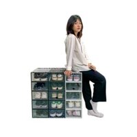 Hộp đựng giày mica trong suốt siêu cứng cáp chịu nặng 20kg - Loại Mới Có thoáng khí - Tặng Túi Hút Ẩm - Blue Deer