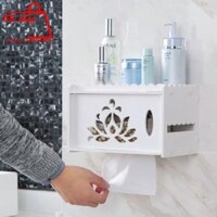 Hộp đựng giấy nhà vệ sinh có kệ đựng vật dụng - 8420- TitiShop