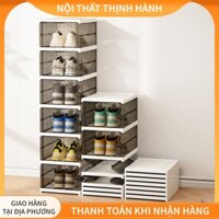 Hộp đựng giày nhựa cứng cửa trong suốt hộp giày Thông Minh Gấp Gọn tiện lợi