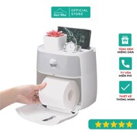 Hộp đựng Giấy Vệ Sinh 2 tầng, kệ đựng giấy toilet - Đa năng, Sang trọng, Tiện dụng (Tặng kèm miếng dán)
