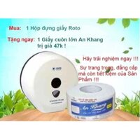 Hộp đựng giấy vệ sinh cao cấp ROTO, tặng Giấy cuộn lớn An Khang 47k|tonashop