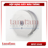 Hộp đựng giấy vệ sinh công nghiệp tròn cuộn lớn công cộng gắn tường nhựa ABS màu trắng