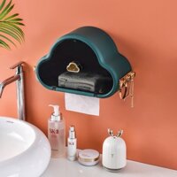 Hộp Đựng Giấy Vệ Sinh Dán Tường Hình Đám Mây, Kệ Để Giấy Vệ Sinh- Kệ Decor Nhà Tắm - Hàng Loại 1 - CHính Hãng MINIIN - XANH