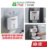 Hộp đựng giấy vệ sinh ECOCO 2 ngăn hiện đại, mẫu mới cải tiến 2213 VN