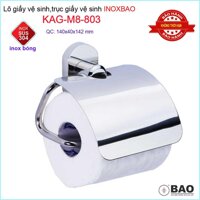 Hộp đựng giấy vệ sinh Inox Bảo KAG-M8-803, Móc giấy toilet SUS304 inox dập khuôn cao cấp thiết kế tuyệt đẹp