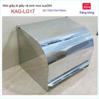 Hộp đựng giấy vệ sinh KAG-LG17 nắp kín chống ướt giấy , Hộp giấy inox SUS304 bóng dày đẹp