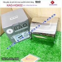 Hộp đựng giấy vệ sinh kín nước Inox Bảo KAG-HGK02, Móc giấy toilet SUS304 inox dập khuôn cao cấp thiết kế tuyệt đẹp