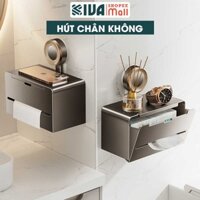 Hộp đựng giấy vệ sinh KIVA lắp đặt hút chân không, chất liệu nhôm hàng không cao cấp.