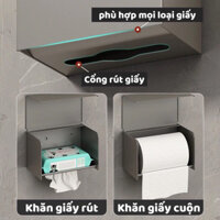 Hộp Đựng Giấy Vệ Sinh Nhà Tắm Dán Tường , Chất Liệu Nhôm Hàng Không Cao Cấp, Lắp Đặt Không Cần Khoan,Tặng Vít K