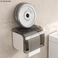 Hộp đựng giấy vệ sinh NBANLIKE, Hộp đựng khăn giấy treo tường trong suốt, Hộp giấy cuộn chống thấm nước bằng nhựa không đục lỗ Nhà bếp