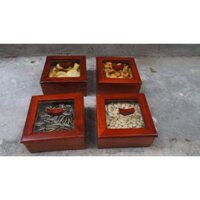 Hộp đựng hạt dưa, hạt bí hộp gỗ ngày tết - ảnh thật tự chụp