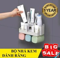 Hộp đựng kem đánh răng May lay kem danh rang tu dong Bộ Nhả Kem Đánh Răng 3 Cốc Chất Liệu Sinh Học Lúa Mạch An Toàn Không Độc Hại Tiện Lợi Tiết Kiệm Kem Đánh Răng Kiểu Dáng Đẹp Giúp Nhà Tắm Gọn Gàng