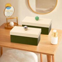 Hộp đựng khăn bông LARGLO, Giá đỡ bông 2 lưới chống bụi bằng nhựa, Phong cách Ins đa chức năng có tay cầm Giá đỡ Qtip Phòng ngủ