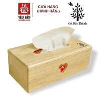 Hộp Đựng Khăn Giấy Bằng Gỗ Cao Su Tự Nhiên Để Bàn Tiện Dụng- Gỗ Đức Thành